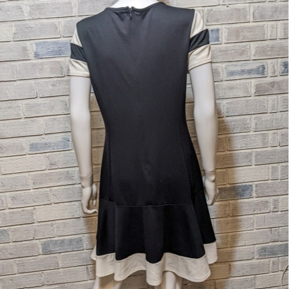 Peter Som dress drop waist black‎ white color block sz 10 - Picture 3 of 8